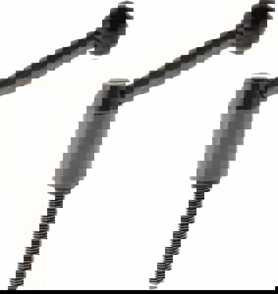 Threaded Stud Adjustable Clamping Handle: M16 x 2.00 Thread, 28 mm Hub Dia, Steel, Black